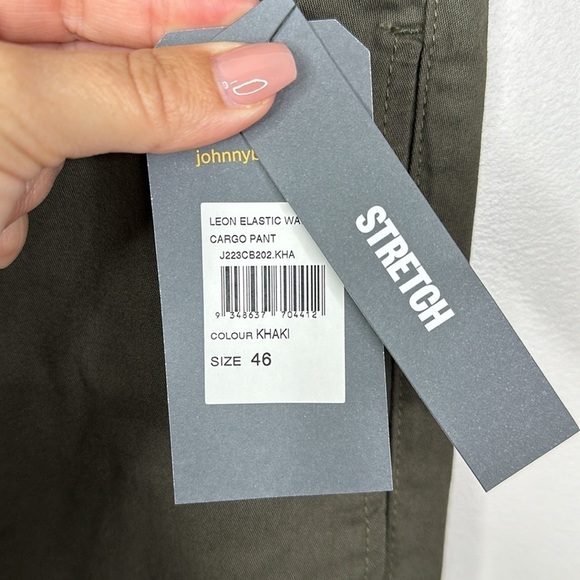 Johnny Bigg Leon Elastic Waist Cargo Pant in Khaki Green Men’s Size 46 - Picture 6 of 8